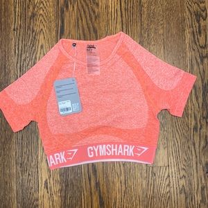 NWT Gymshark original flex crop top peach coral size small